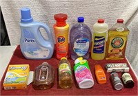 Assorted Cleaning Solutions and Laundry Liquids
