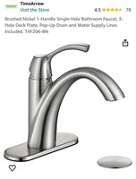 Brushed Nickel-Handle Single Hole Bathroom Faucet