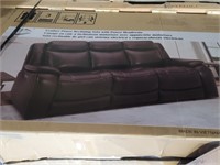 Brown Leather - Power Reclining Sofa