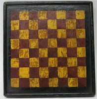 SMALL FOLK PAINTED CHECKER GAMEBOARD