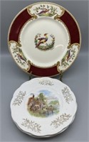 (4) Royal Majolica and (1) Staffordshire Plate