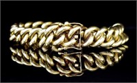 A heavy 14ct yellow gold curb link bracelet