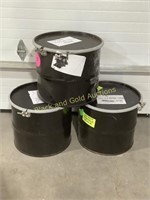 3 Black Ammo Storage Barrels