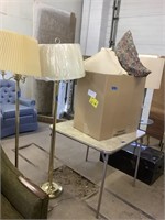 Lamps, card table and pillows