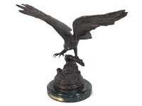 Jules Moigniez Bronze Eagle Sculpture - 15"H