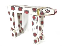 Hand Painted Spotted Dog Stool