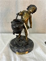 After August Moreau Bronze Statue Water Bearer