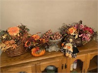 Assortment of Fall Floral Decorative Pieces.