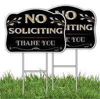 DOCHO 4 Count No Soliciting Sign for Home Yard