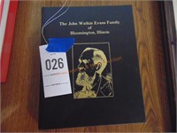 JOHN WATKIN EVANS FAMILY OF BLOOMINGTION IL BOOK