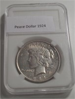 1924 PEACE $1 DOLLAR US COIN 90% SILVER