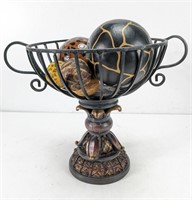 Black Pedestal Bowl w/ Decorative Balls