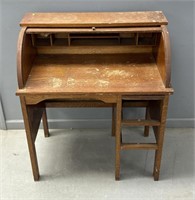 Wooden Antique Roll Top Desk