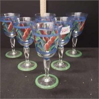 Gail Pitman Hand Painted Wine Glasses