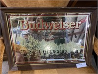 Budweiser painted mirror advertisement