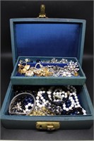 Jewelry box sterling & costume jewelry