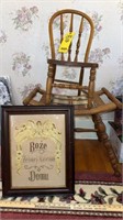 DOLL CHAIR, SADDLE SEAT & STITCHED WALL HANGING