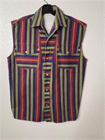 Vintage Denim Striped Vest