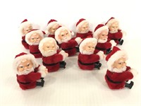 Lot of 11 small sitting Santas