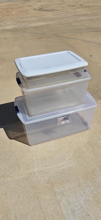 3 Sterilite Containers with lids