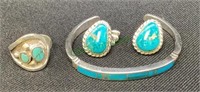 Sterling silver Southwestern turquoise cuff