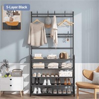 Coat Rack  Elemore Home 5-Layer Freestanding Garme