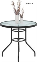 sogesfurniture Patio Dining Table, 31.5'' Round Bi