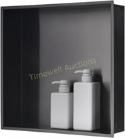 16 x16 Black Stainless Steel Shower Niche