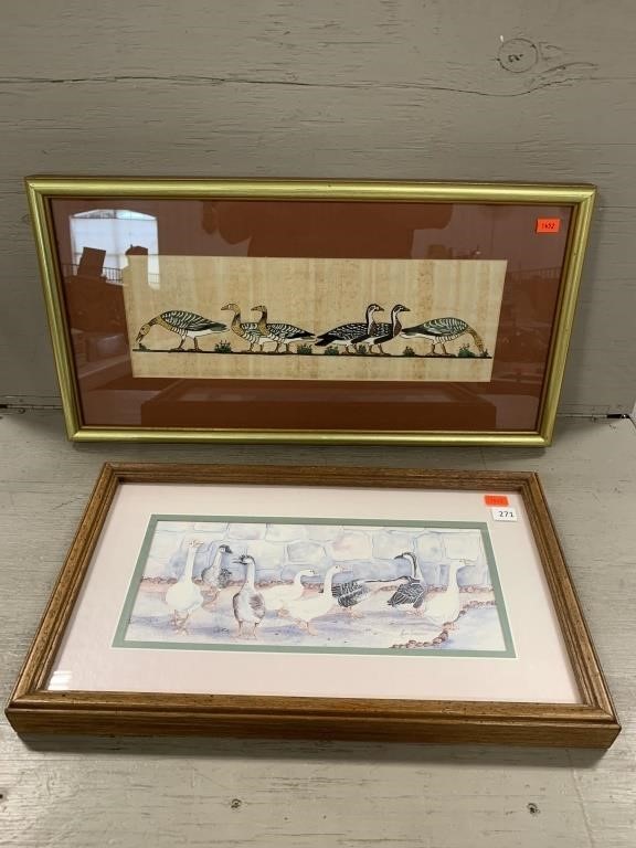 (2) Framed Geese Art Pieces