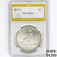 1877-S Silver Trade Dollar PGA MS64