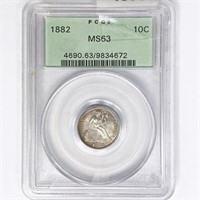 1882 Seated Liberty Dime PCGS MS63