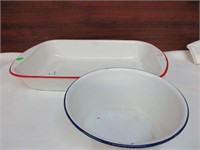 2 Vintage Enamel Bowls