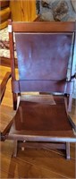 Leather Folding Wooden Chair