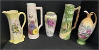 (5) Victorian Hand Painted Floral Vase’.