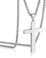 P. BLAKE Stainless Steel Cross Pendant Necklace