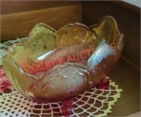 Vintage Jennette glass footed bowl