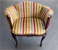 Antique Louis XIV-Style Upholstery Salon Chair