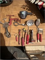 red handled kitchen utensils