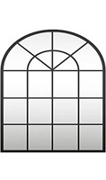 Black Metal Arched Window Mirror 28"x 40"