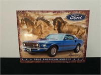 16x12.5 in Ford the true American muscle metal