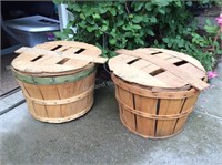Bushel Baskets with Lids, Good Condition