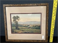 Vintage Framed Water Color Country Side 1800's