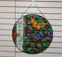 21.5" Diameter Hanging Stained Glass Home Decor