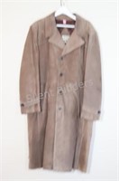 Men's Long Suede Belted Trench Coat