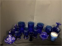 Flat of blue miscellaneous