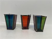 Stain glass candle holders