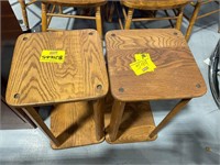 PAIR OF WOODEN END TABLES