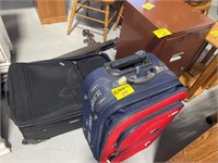 GROUP OF SUITCASES, METAL FILING CABINET