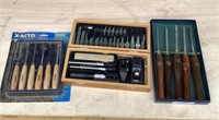 Crown Woodworking Tools, X-Acto Carving Tools, and