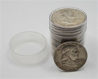 (20) Random Date Franklin Half Dollars in Tube